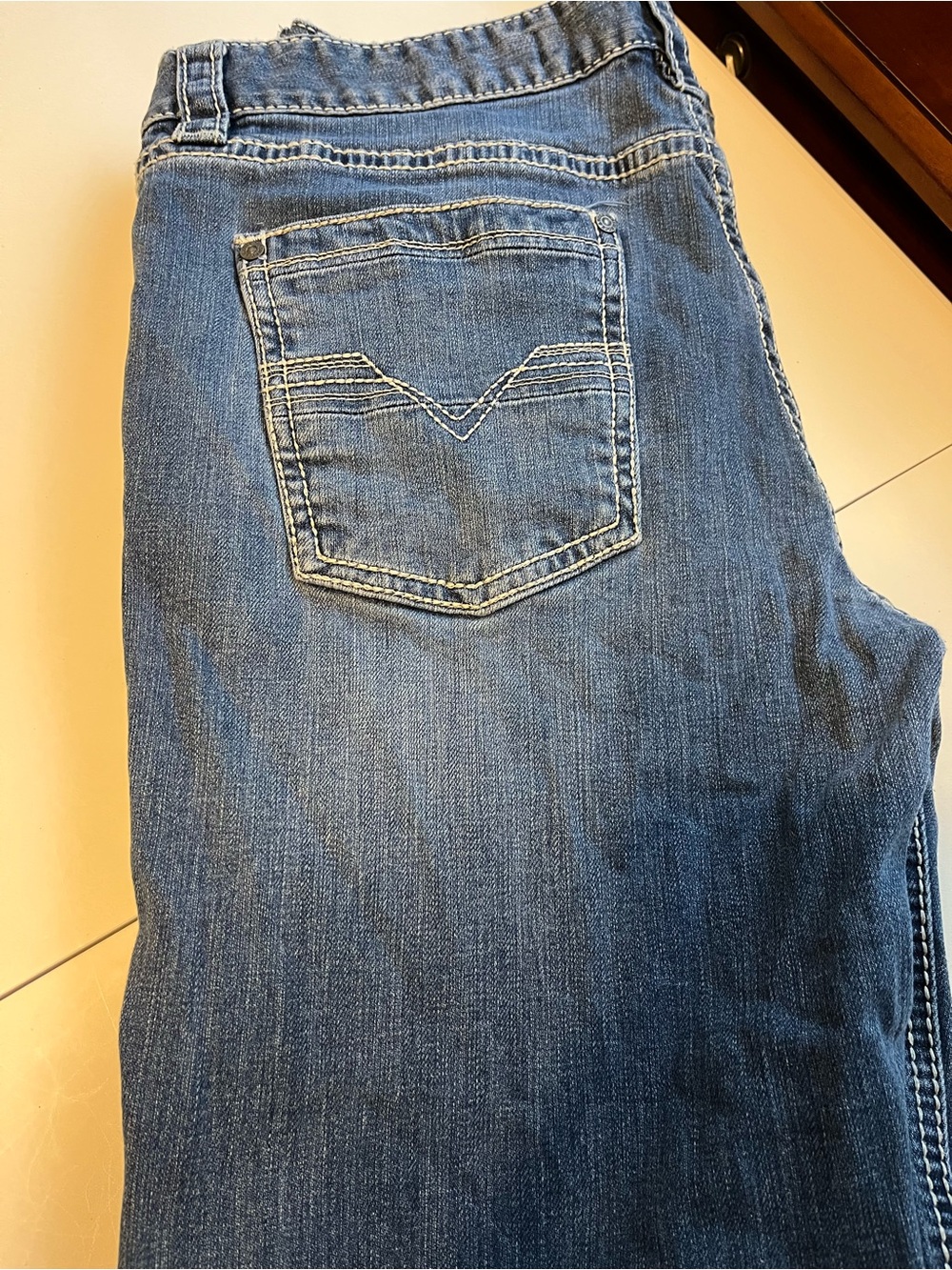 Classic men’s Rock and Roll Blue Denim Jeans - Casual Everyday Fit 34/30 - Picture 5 of 8